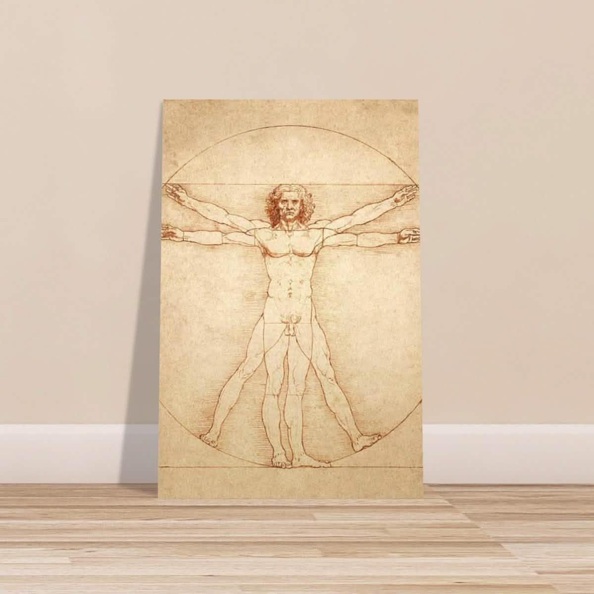Vitruvian Man | L'uomo vitruviano by Leonardo da Vinci 1490 - Aluminum Print - 50x75 cm / 20x30″ -