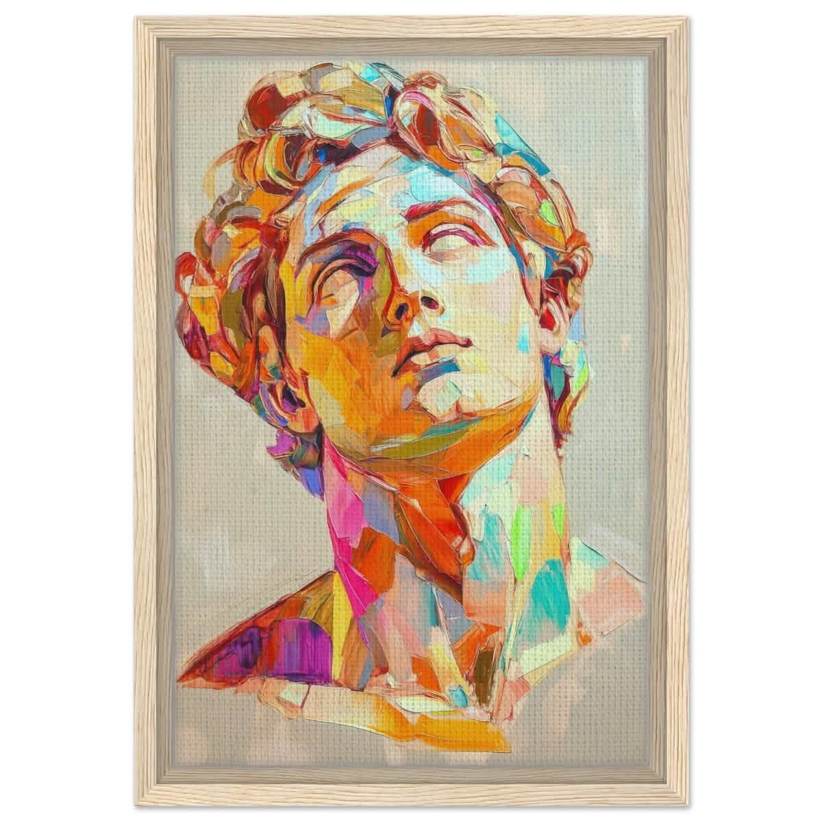 Vivid Apollo | modern abstract portrait - Framed Canvas - 30x45 cm / 12x18″ - Wood frame