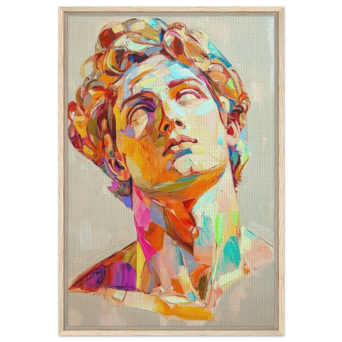 Vivid Apollo | modern abstract portrait - Framed Canvas - 60x90 cm / 24x36″ - Wood frame