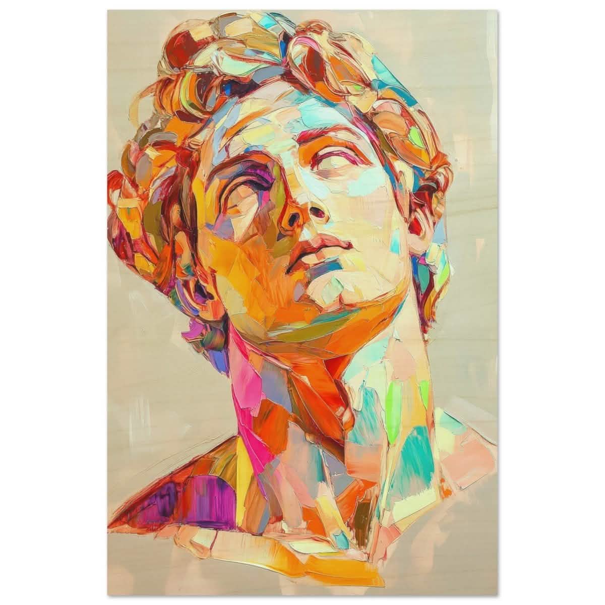 Vivid Apollo | modern abstract portrait - Wood Prints - 50x75 cm / 20x30″ -