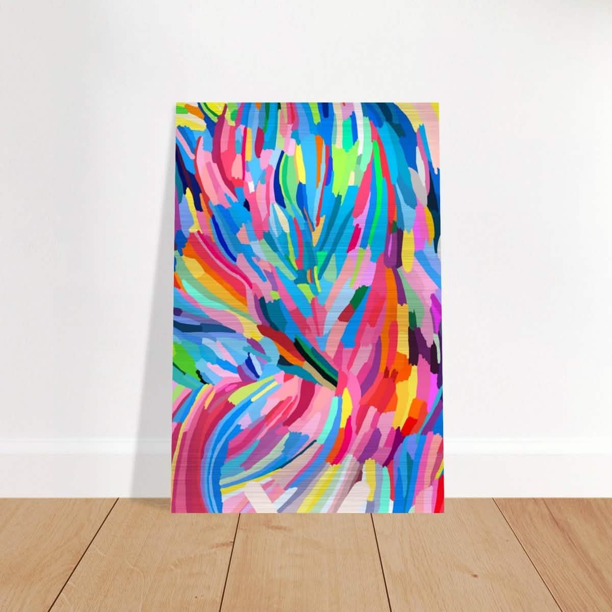 Vivid Energy: The Spectrum of Expression | Abstract Expressionism wall art print - 40x60 cm / 16x24″ - Brushed Aluminum Print -