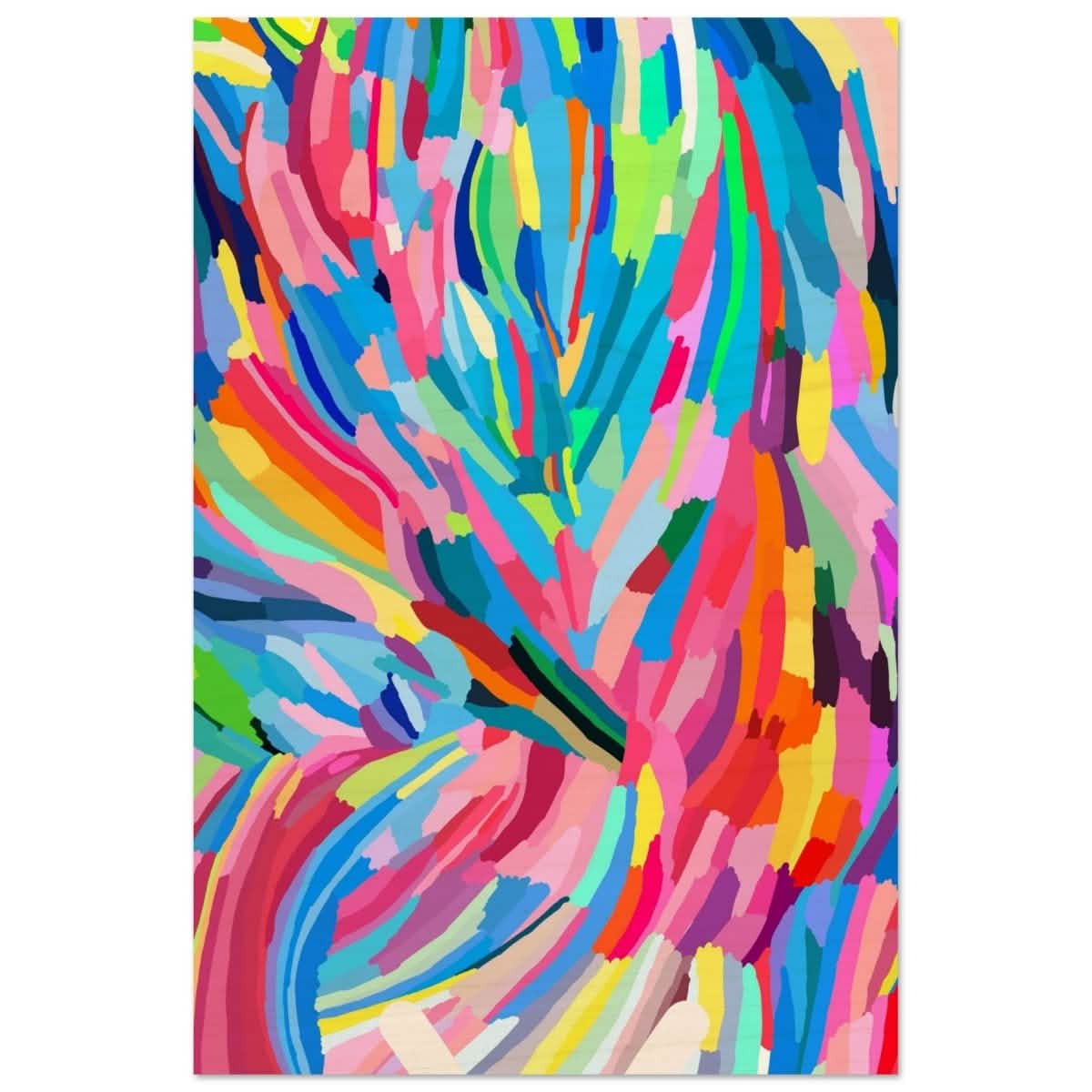 Vivid Energy: The Spectrum of Expression | Abstract Expressionism wall art print - 30x45 cm / 12x18″ - Wood Prints -
