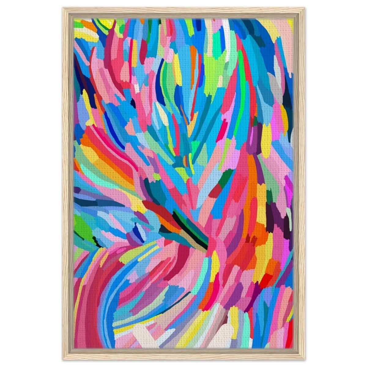 Vivid Energy: The Spectrum of Expression | Abstract Expressionism wall art print - 50x75 cm / 20x30″ - Framed Canvas - Wood frame