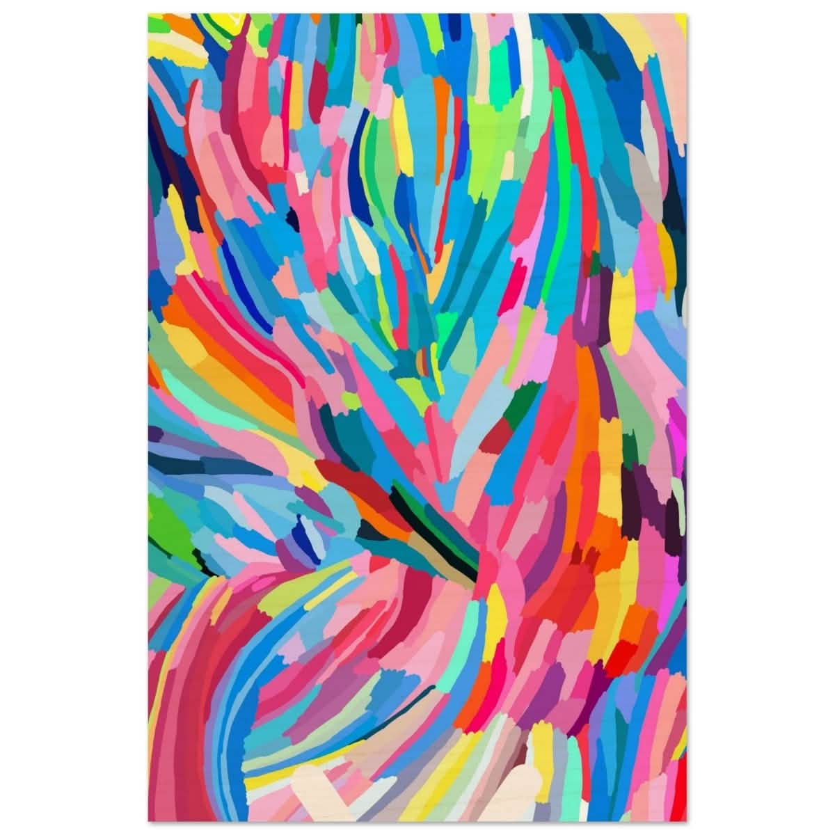 Vivid Energy: The Spectrum of Expression | Abstract Expressionism wall art print - 40x60 cm / 16x24″ - Wood Prints -