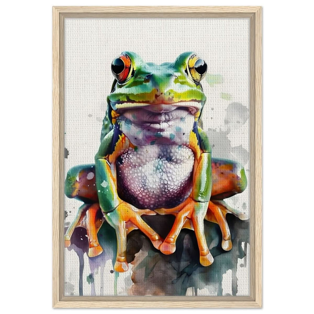 Vivid Leap | Modern watercolor - inspired digital art - 40x60 cm / 16x24″ - Framed Canvas - Wood frame