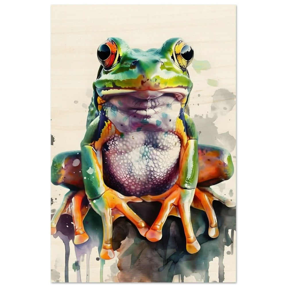 Vivid Leap | Modern watercolor - inspired digital art - 60x90 cm / 24x36″ - Wood Prints -