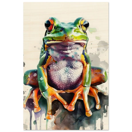 Vivid Leap | Modern watercolor - inspired digital art - 60x90 cm / 24x36″ - Wood Prints -