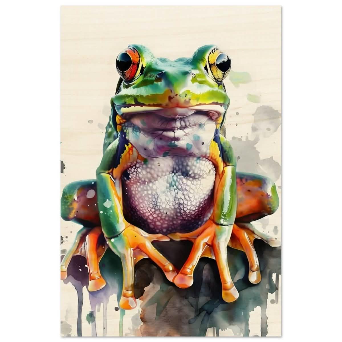 Vivid Leap | Modern watercolor - inspired digital art - 50x75 cm / 20x30″ - Wood Prints -