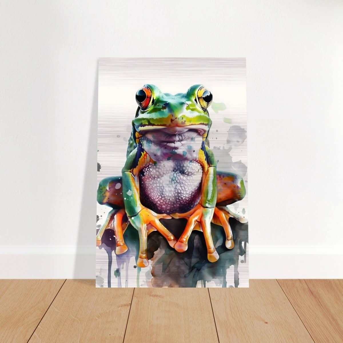 Vivid Leap | Modern watercolor - inspired digital art - 40x60 cm / 16x24″ - Brushed Aluminum Print -