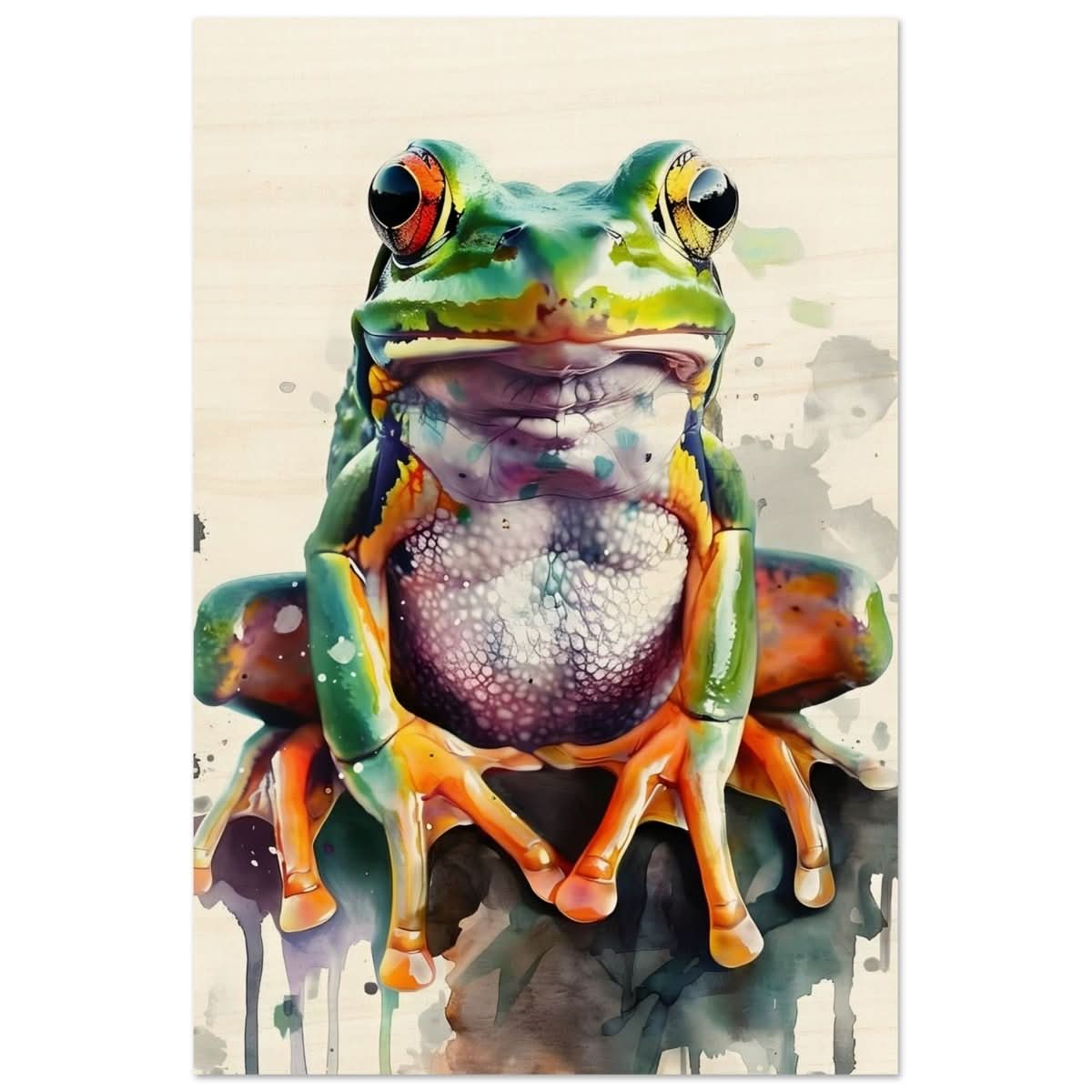 Vivid Leap | Modern watercolor - inspired digital art - 30x45 cm / 12x18″ - Wood Prints -