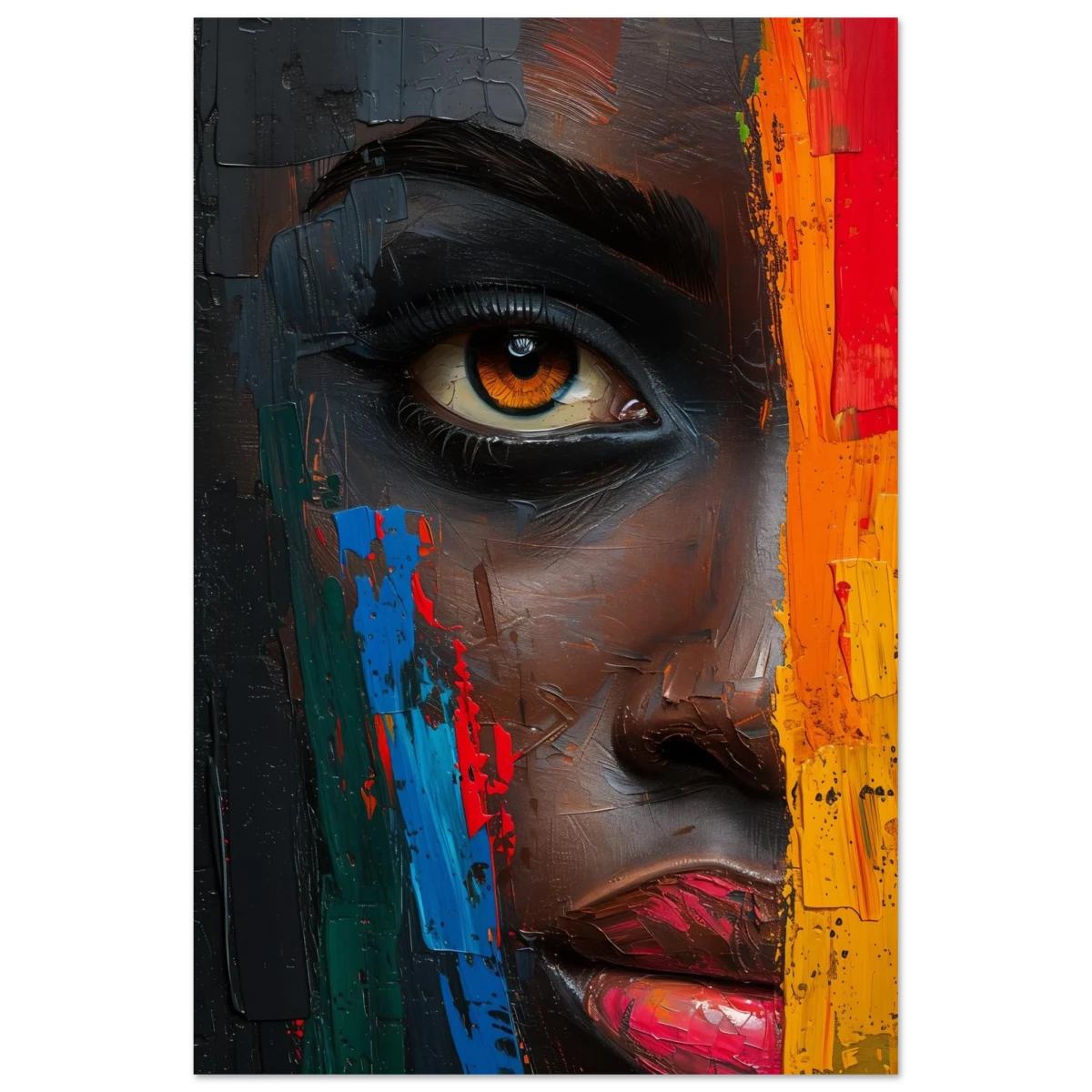 "Vivid Reflections" – Contemporary Abstract Portrait Art | Wall art Print - Fine Art Poster - 40x60 cm / 16x24″ -