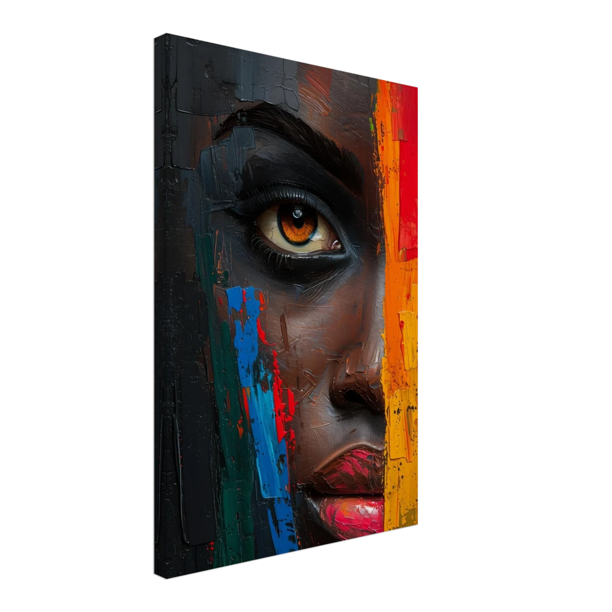 "Vivid Reflections" – Contemporary Abstract Portrait Art | Wall art Print - Canvas - 40x60 cm / 16x24″ -