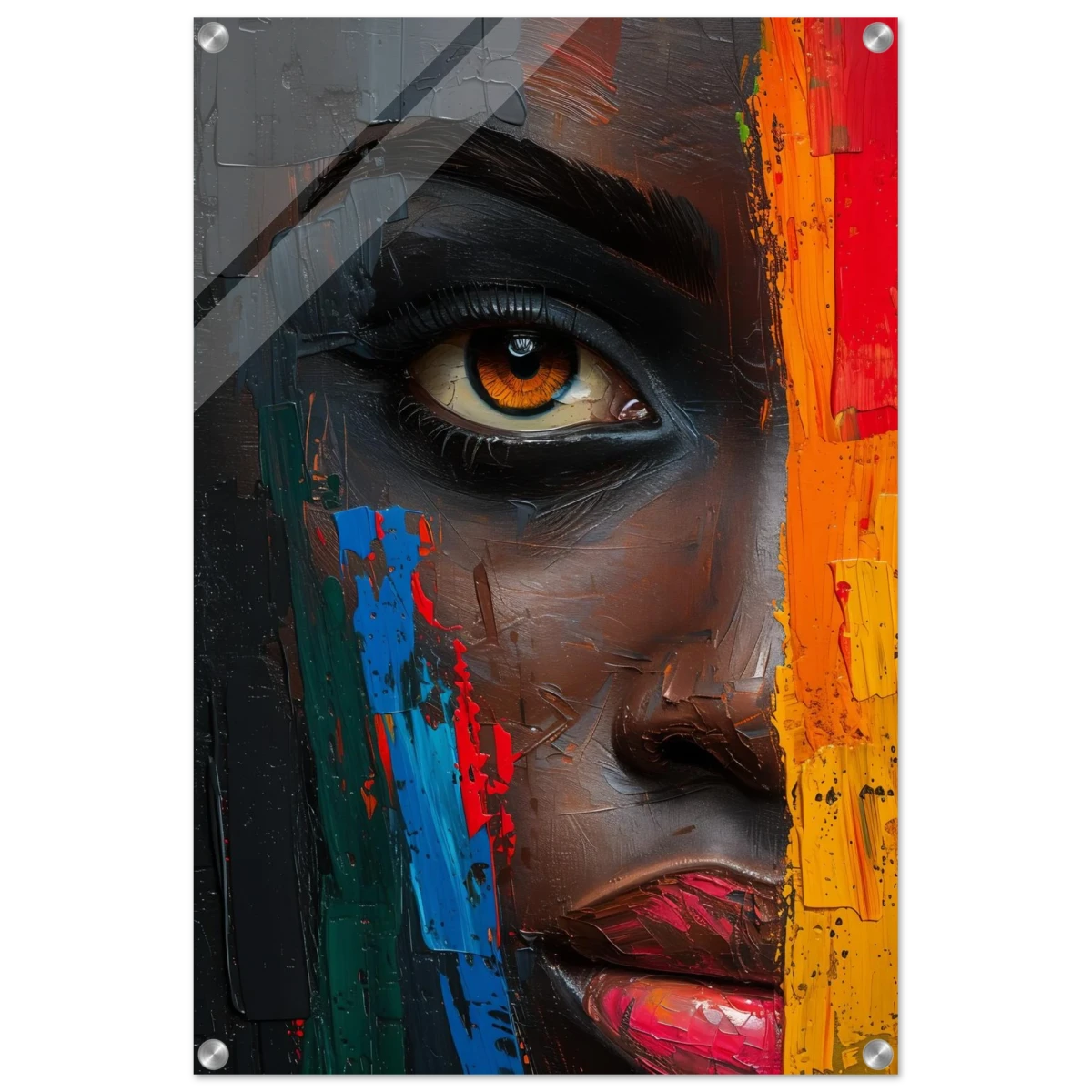 "Vivid Reflections" – Contemporary Abstract Portrait Art | Wall art Print - Acrylic Print - 50x75 cm / 20x30″ -