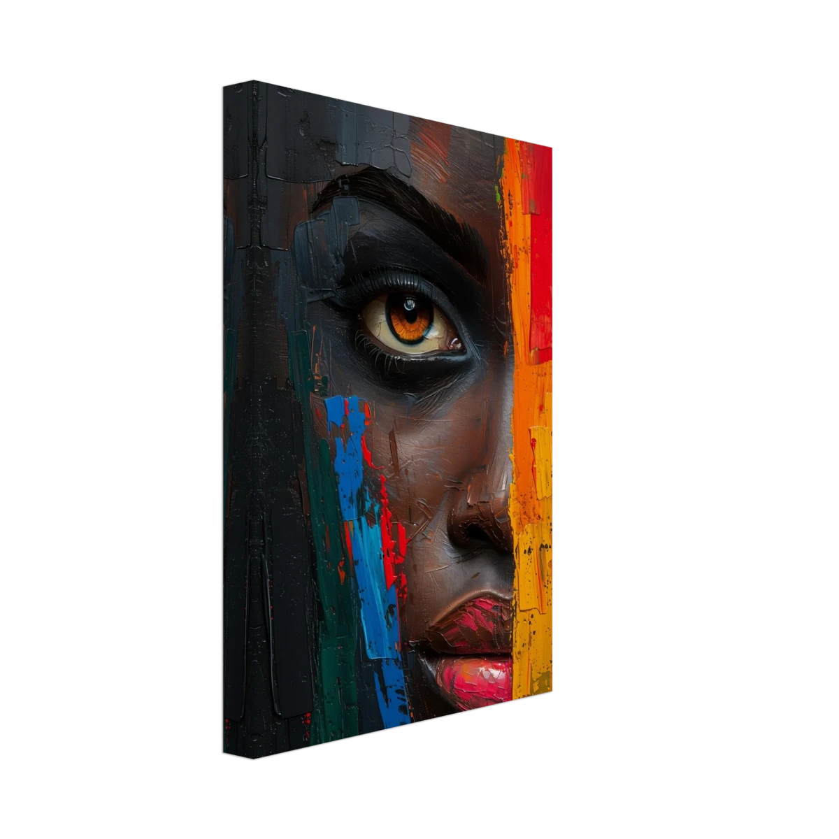 "Vivid Reflections" – Contemporary Abstract Portrait Art | Wall art Print - Canvas - 20x30 cm / 8x12″ -