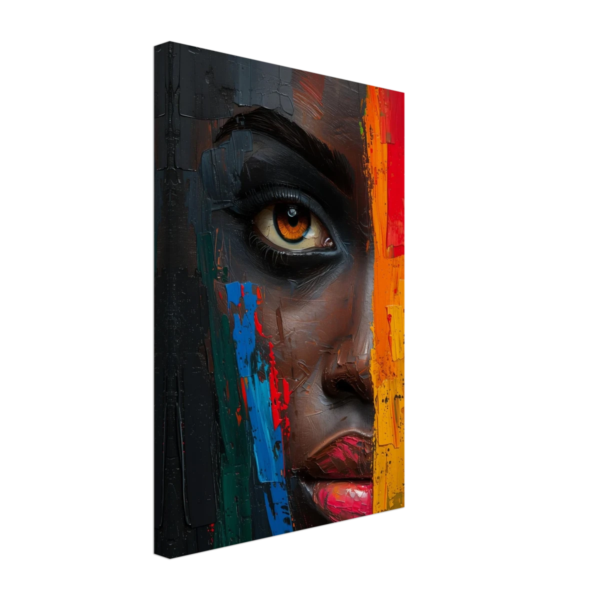 "Vivid Reflections" – Contemporary Abstract Portrait Art | Wall art Print - Canvas - 30x45 cm / 12x18″ -