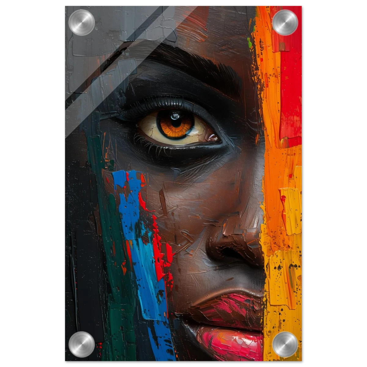 "Vivid Reflections" – Contemporary Abstract Portrait Art | Wall art Print - Acrylic Print - 20x30 cm / 8x12″ -