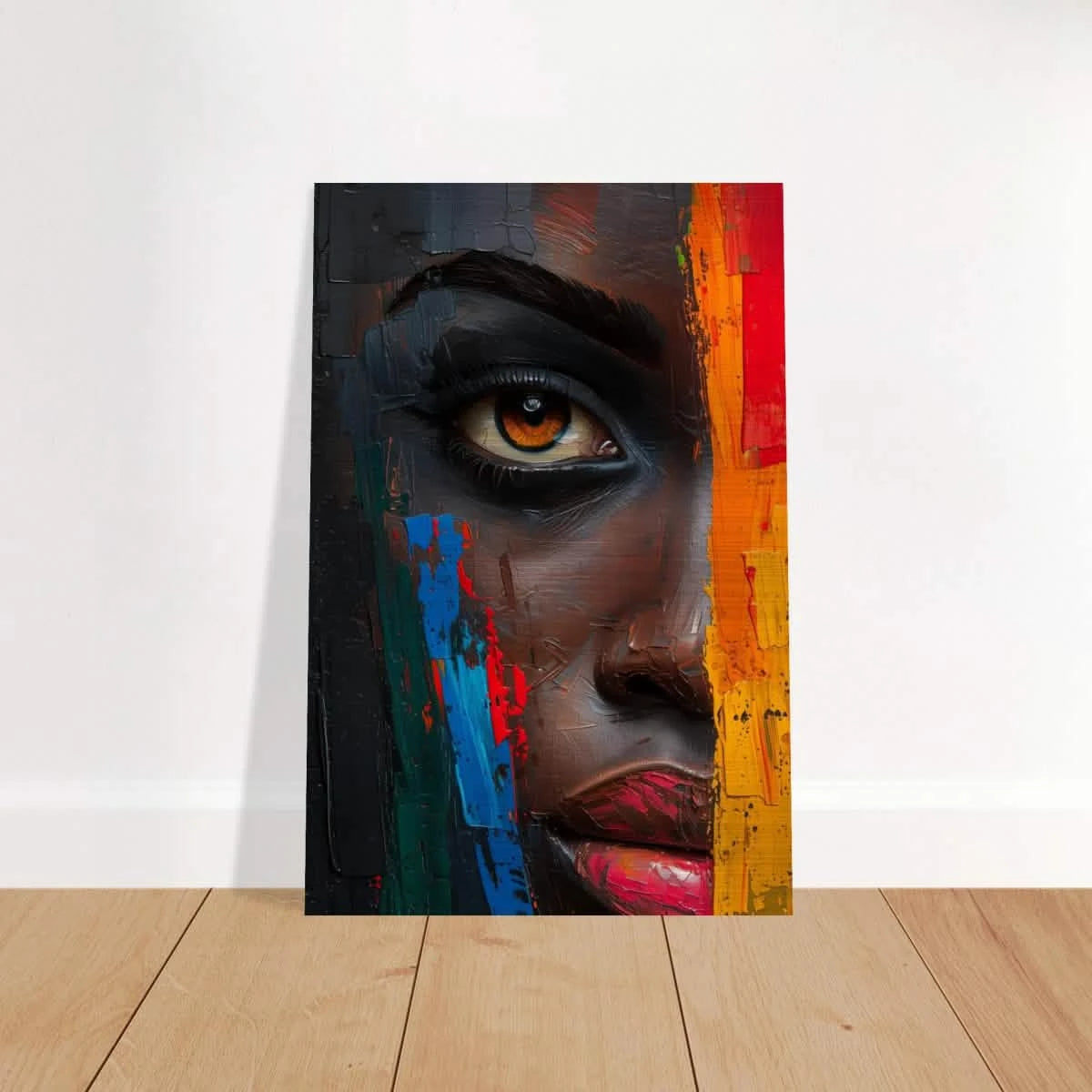 "Vivid Reflections" – Contemporary Abstract Portrait Art | Wall art Print - Brushed Aluminum Print - 50x75 cm / 20x30″ -