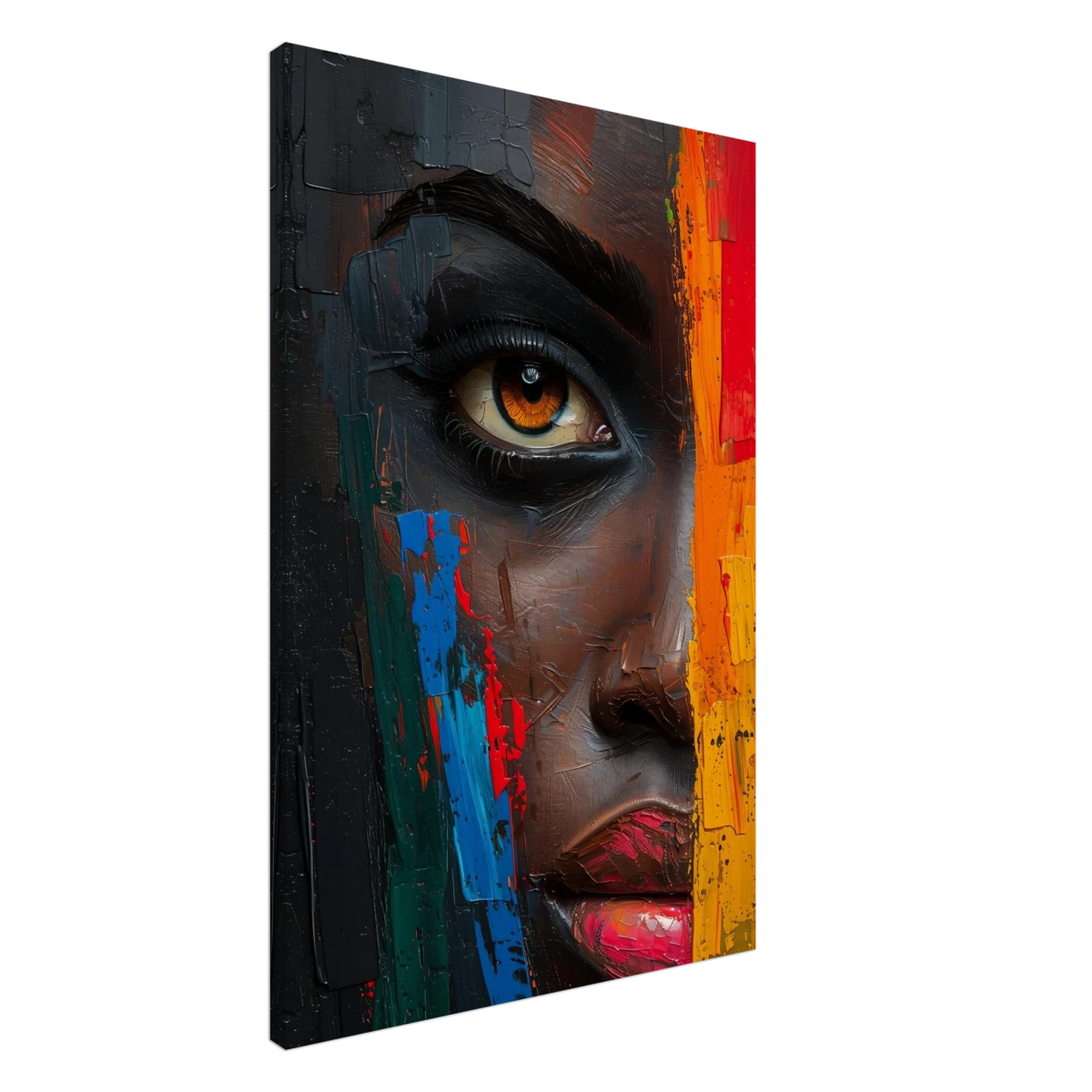 "Vivid Reflections" – Contemporary Abstract Portrait Art | Wall art Print - Canvas - 60x90 cm / 24x36″ -