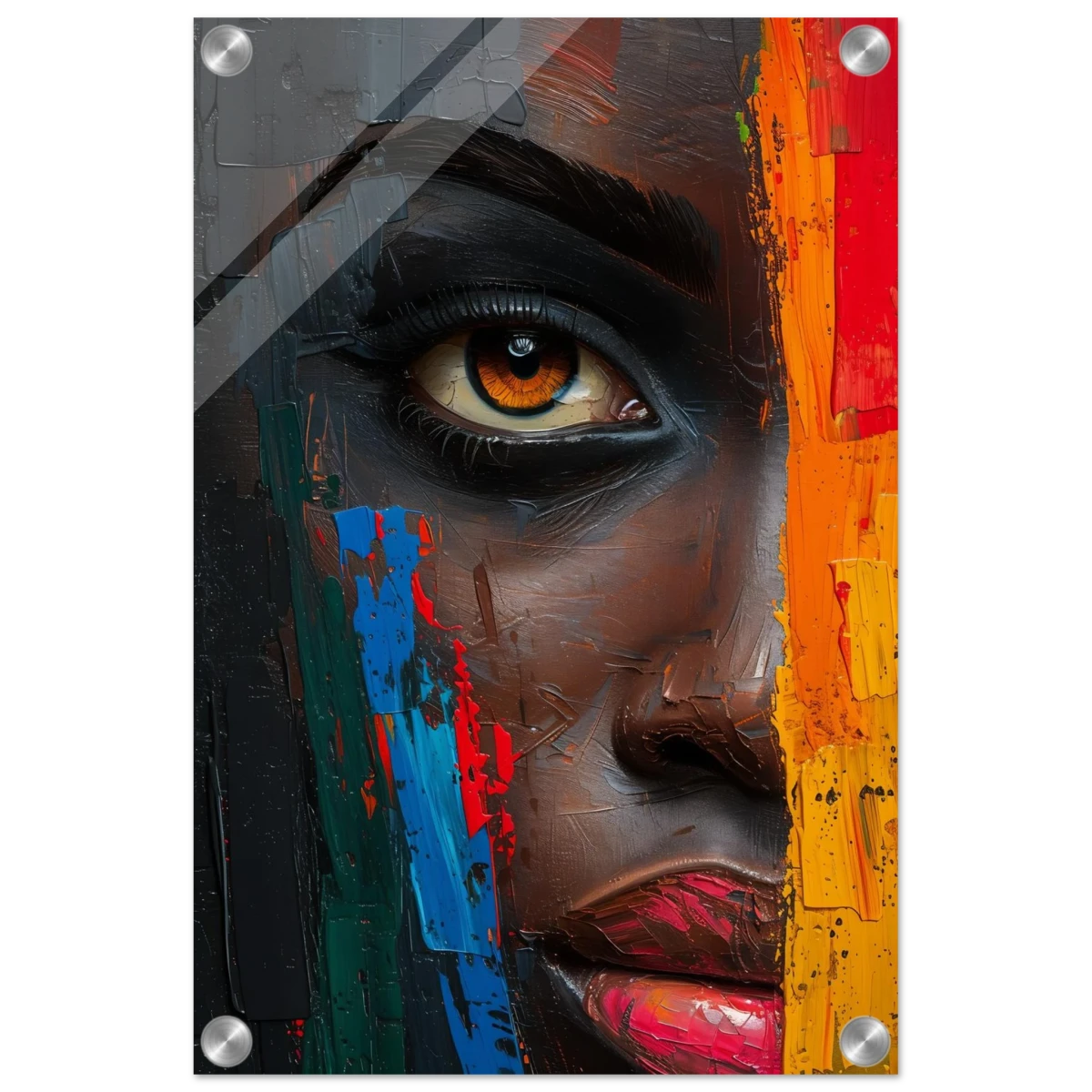 "Vivid Reflections" – Contemporary Abstract Portrait Art | Wall art Print - Acrylic Print - 30x45 cm / 12x18″ -