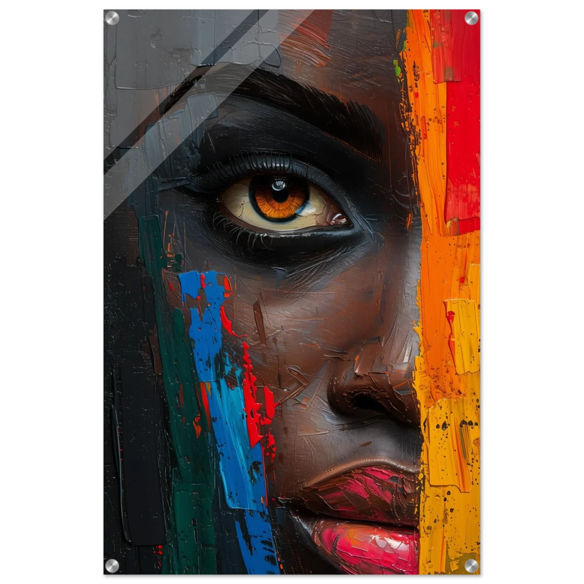 "Vivid Reflections" – Contemporary Abstract Portrait Art | Wall art Print - Acrylic Print - 60x90 cm / 24x36″ -