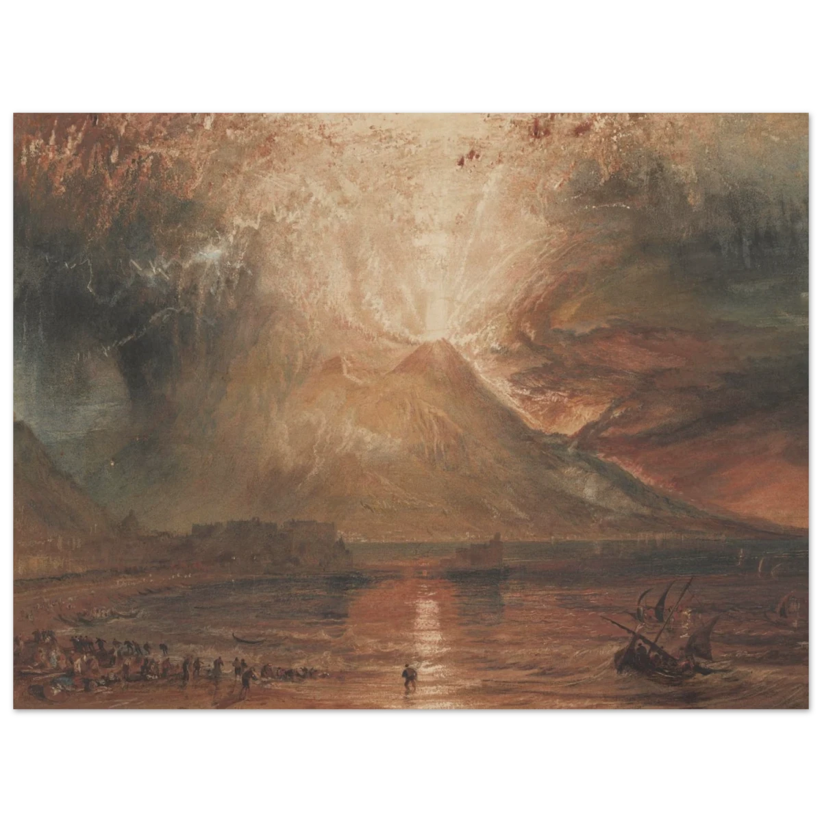 "Volcanic" – Romantic Eruption Wall Art Print Inspired by Vesuvius - Wood Prints - 30x40 cm / 12x16″ -