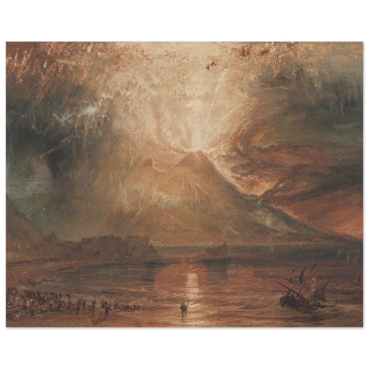 "Volcanic" – Romantic Eruption Wall Art Print Inspired by Vesuvius - Wood Prints - 40x50 cm / 16x20″ -