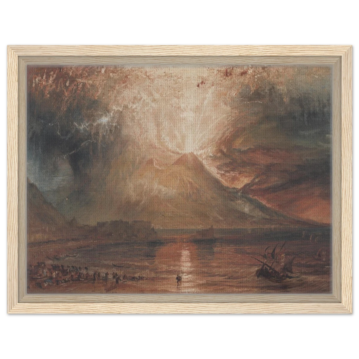 "Volcanic" – Romantic Eruption Wall Art Print Inspired by Vesuvius - Framed Canvas - 30x40 cm / 12x16″ - Wood frame