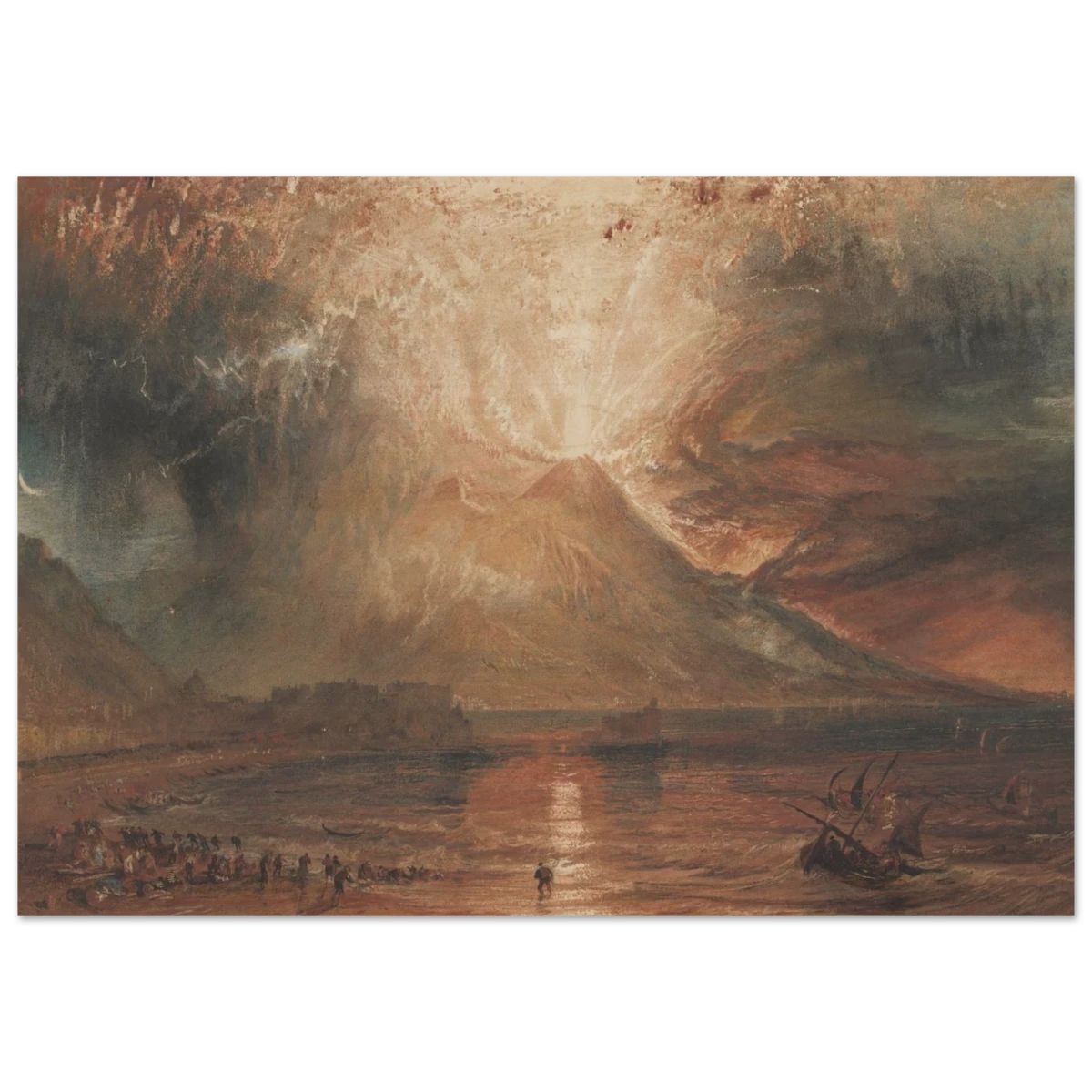 "Volcanic" – Romantic Eruption Wall Art Print Inspired by Vesuvius - Wood Prints - 70x100 cm / 28x40″ -