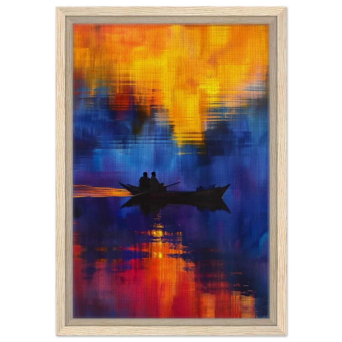 Voyage into the Light | Abstract wall art print - Framed Canvas - 30x45 cm / 12x18″ - Wood frame