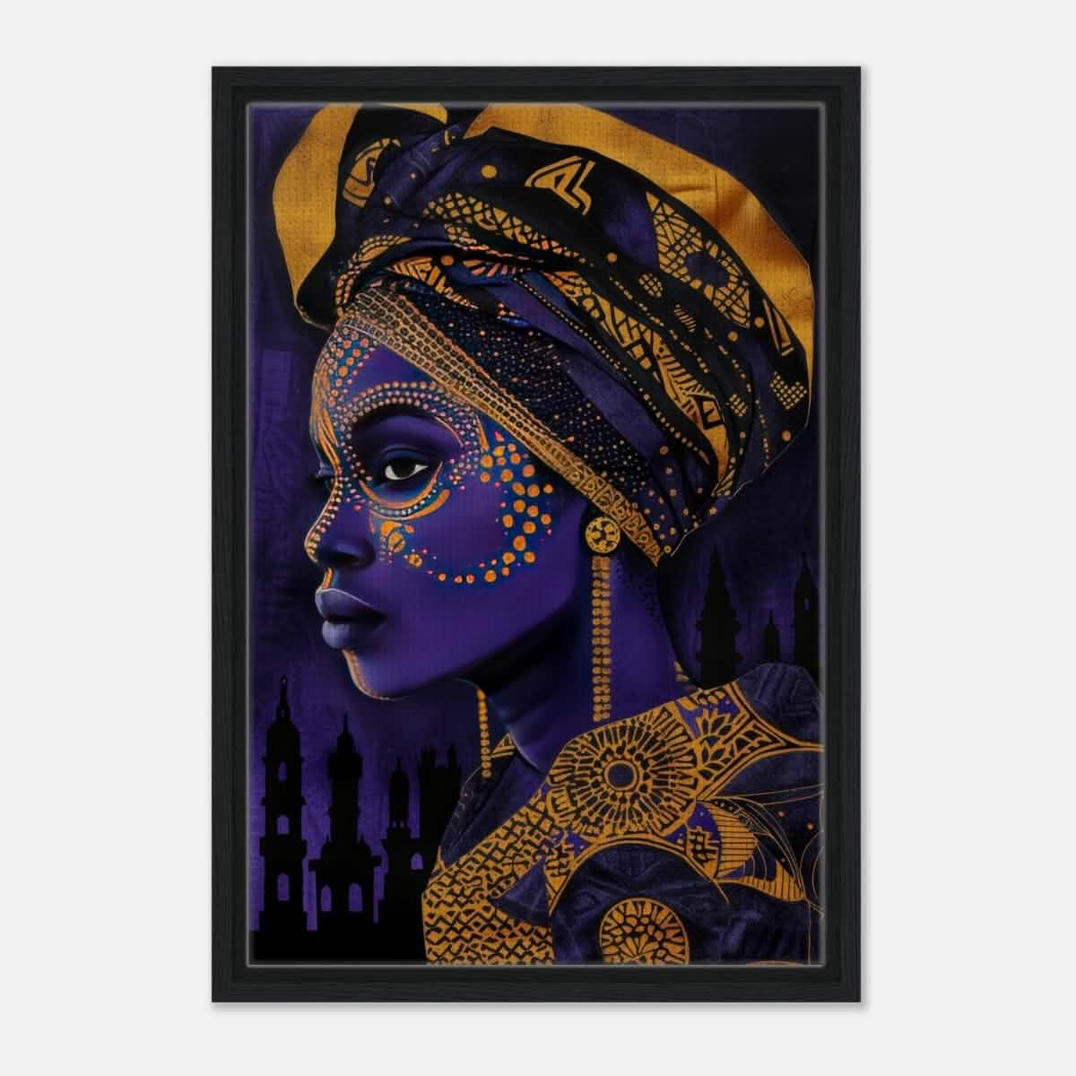 Wall art Print | Da Vinci Modern Wall art Print | Eclectic Expressions - Framed Canvas - 40x60 cm / 16x24″ - Black frame