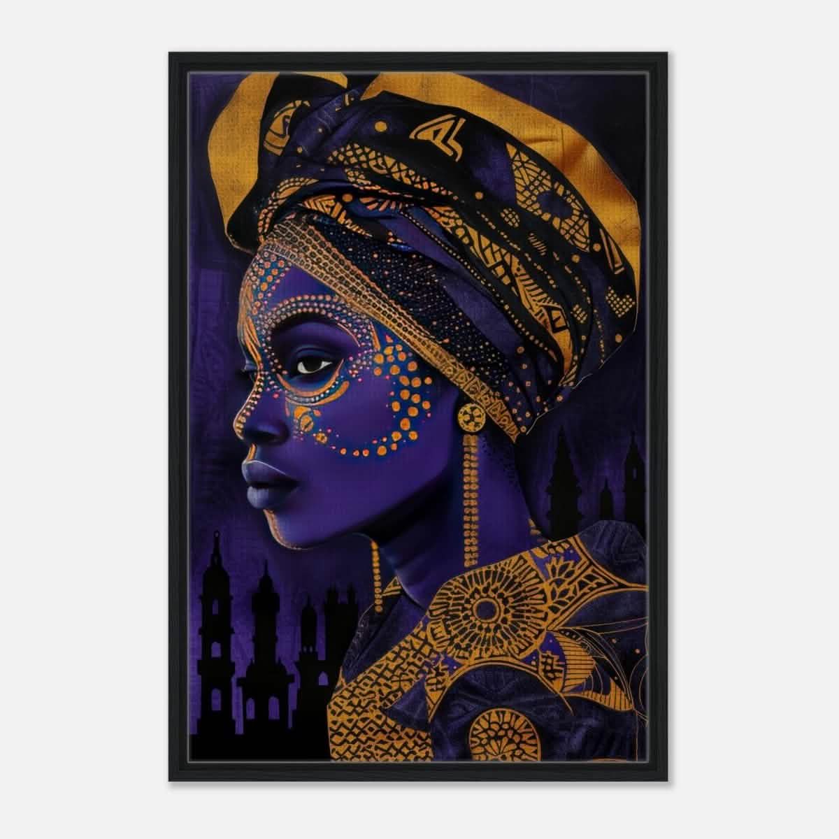 Wall art Print | Da Vinci Modern Wall art Print | Eclectic Expressions - Framed Canvas - 60x90 cm / 24x36″ - Black frame