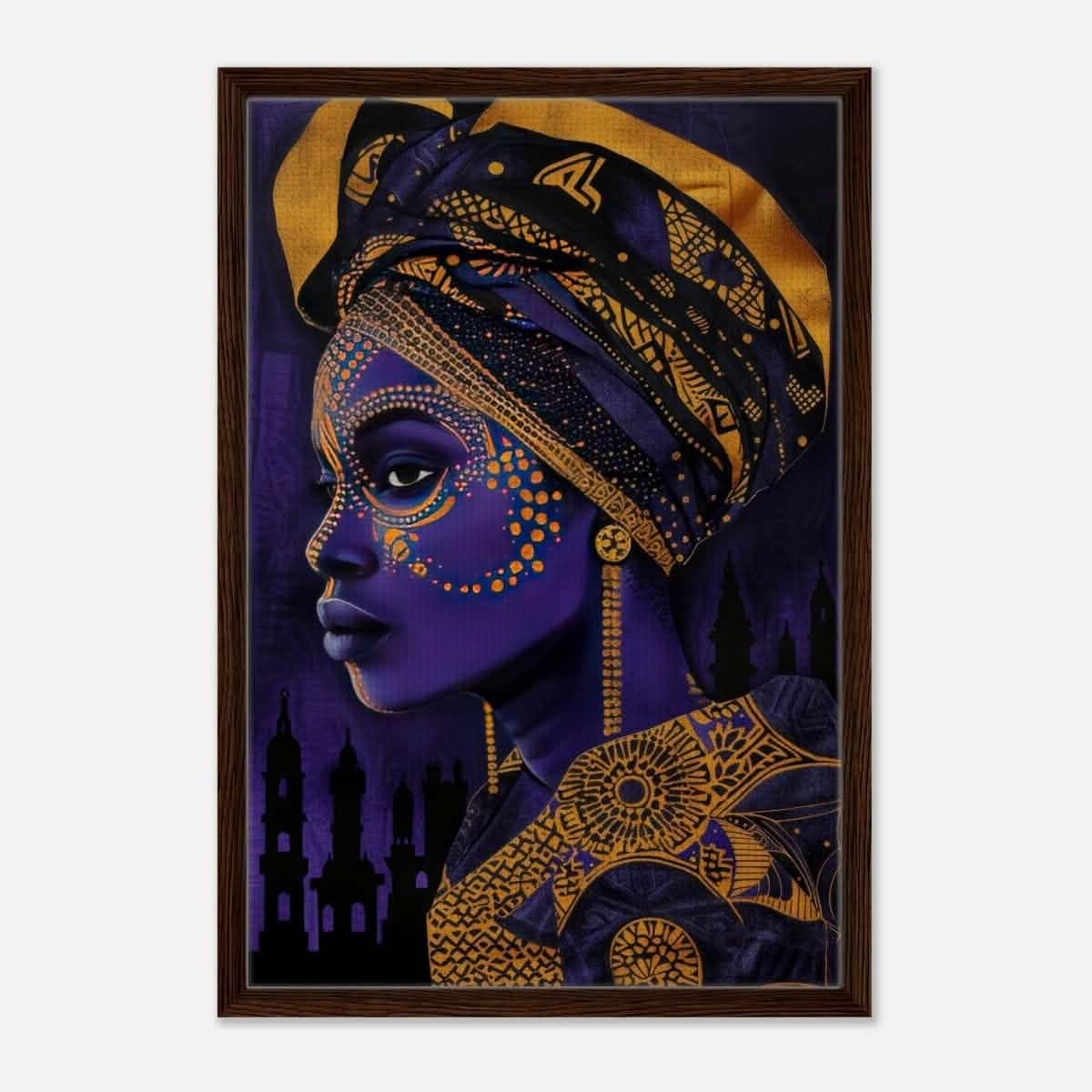 Wall art Print | Da Vinci Modern Wall art Print | Eclectic Expressions - Framed Canvas - 50x75 cm / 20x30″ - Dark wood frame