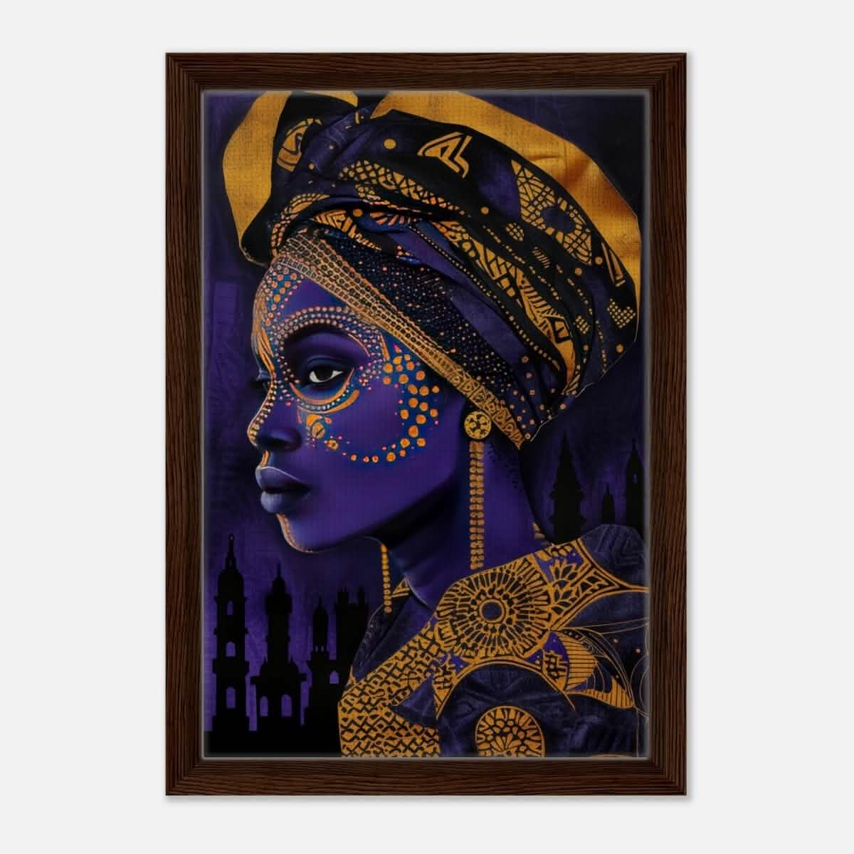 Wall art Print | Da Vinci Modern Wall art Print | Eclectic Expressions - Framed Canvas - 30x45 cm / 12x18″ - Dark wood frame