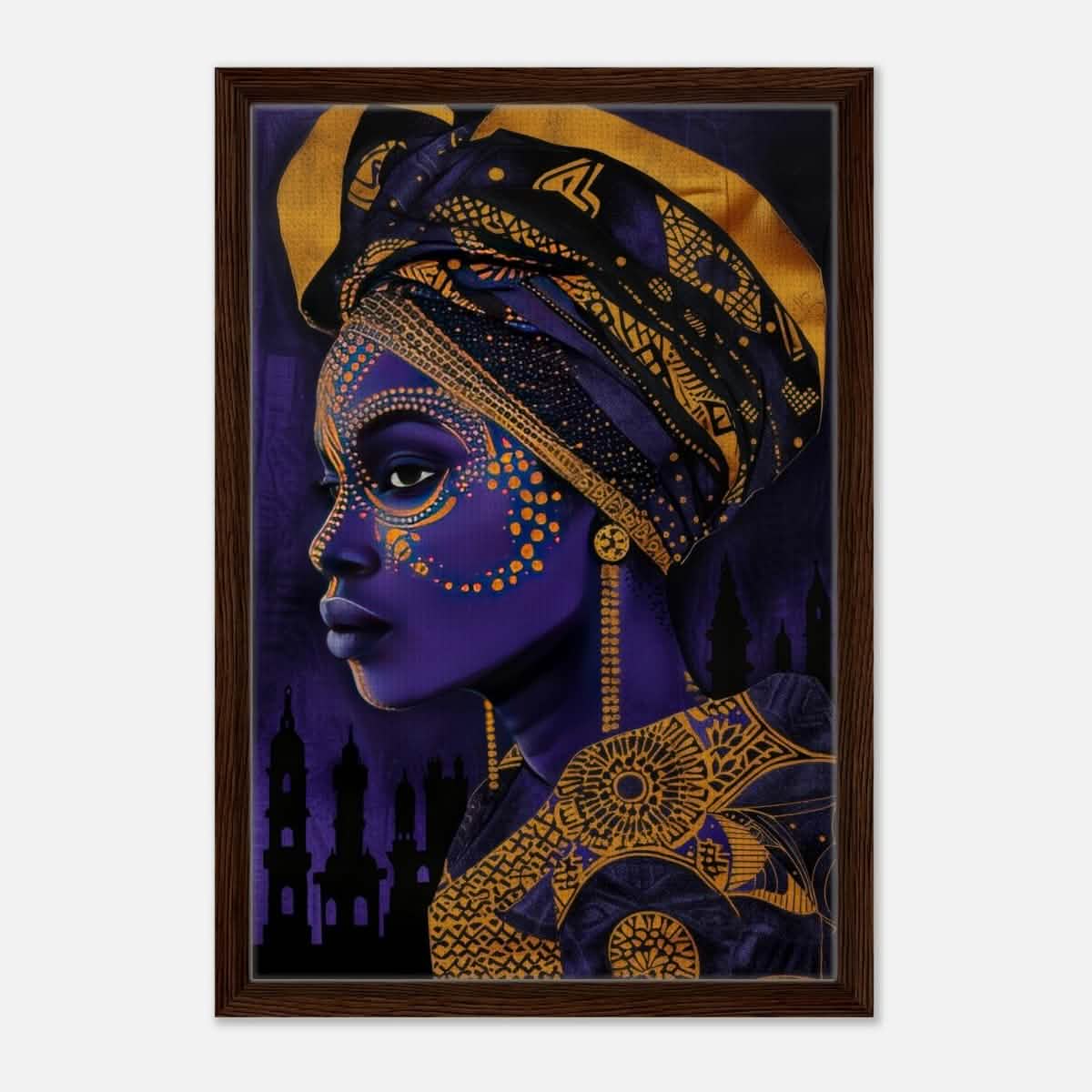 Wall art Print | Da Vinci Modern Wall art Print | Eclectic Expressions - Framed Canvas - 40x60 cm / 16x24″ - Dark wood frame