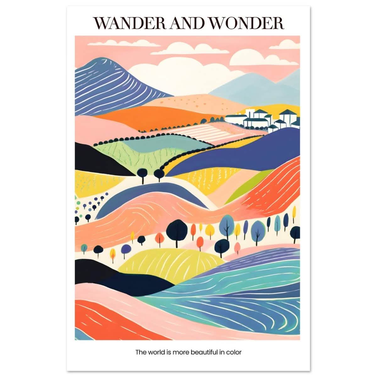 Wander and Wonder - Vibrant Landscape Print - Aluminum Print - 30x45 cm / 12x18″ -