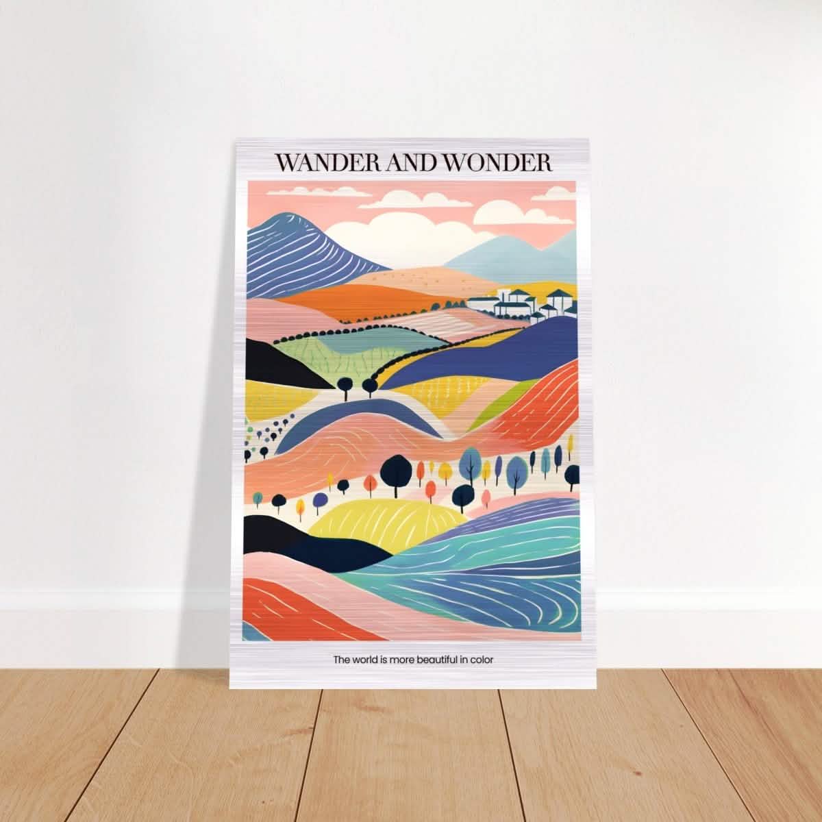 Wander and Wonder - Vibrant Landscape Print - Brushed Aluminum Print - 50x75 cm / 20x30″ -