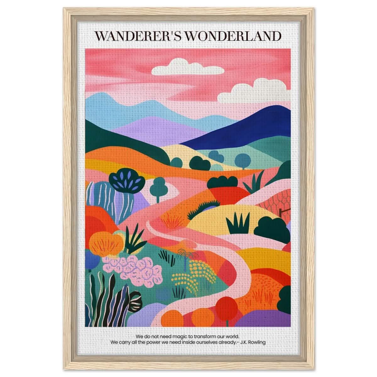 Wanderer's Wonderland - Framed Canvas - 40x60 cm / 16x24″ - Wood frame