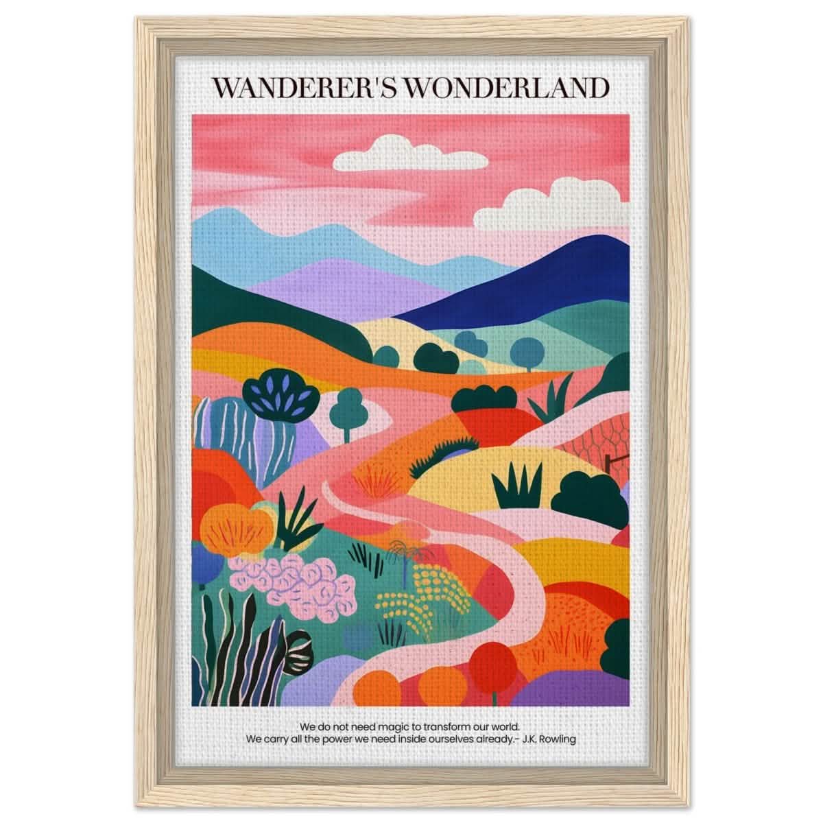 Wanderer's Wonderland - Framed Canvas - 30x45 cm / 12x18″ - Wood frame
