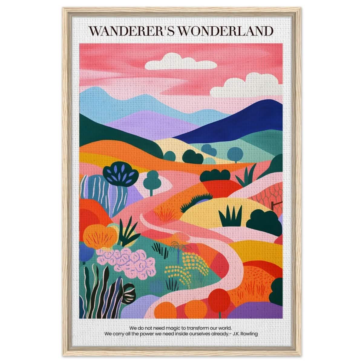 Wanderer's Wonderland - Framed Canvas - 60x90 cm / 24x36″ - Wood frame