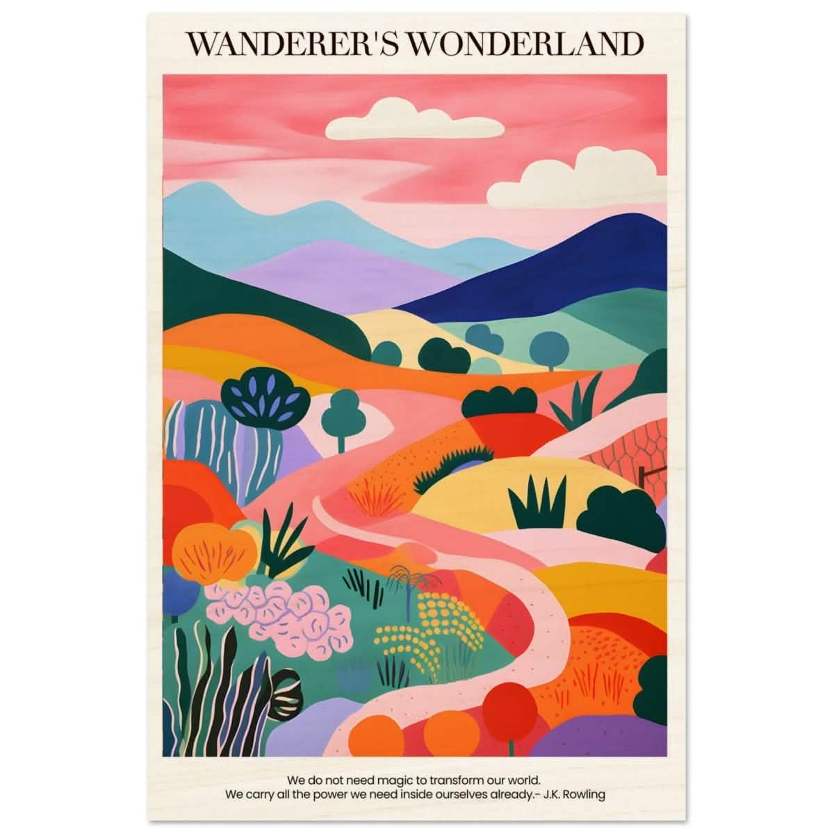 Wanderer's Wonderland - Wood Prints - 30x45 cm / 12x18″ -