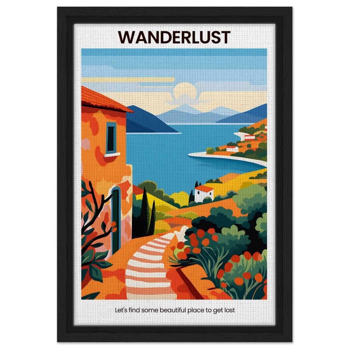 Wanderlust Horizons - Framed Canvas - 30x45 cm / 12x18″ - Black frame