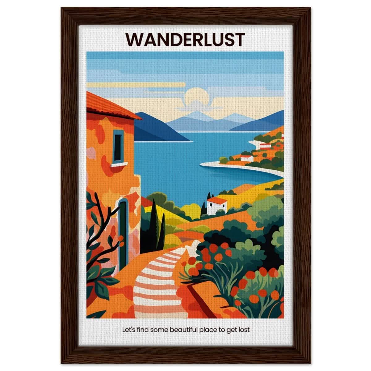 Wanderlust Horizons - Framed Canvas - 30x45 cm / 12x18″ - Dark wood frame