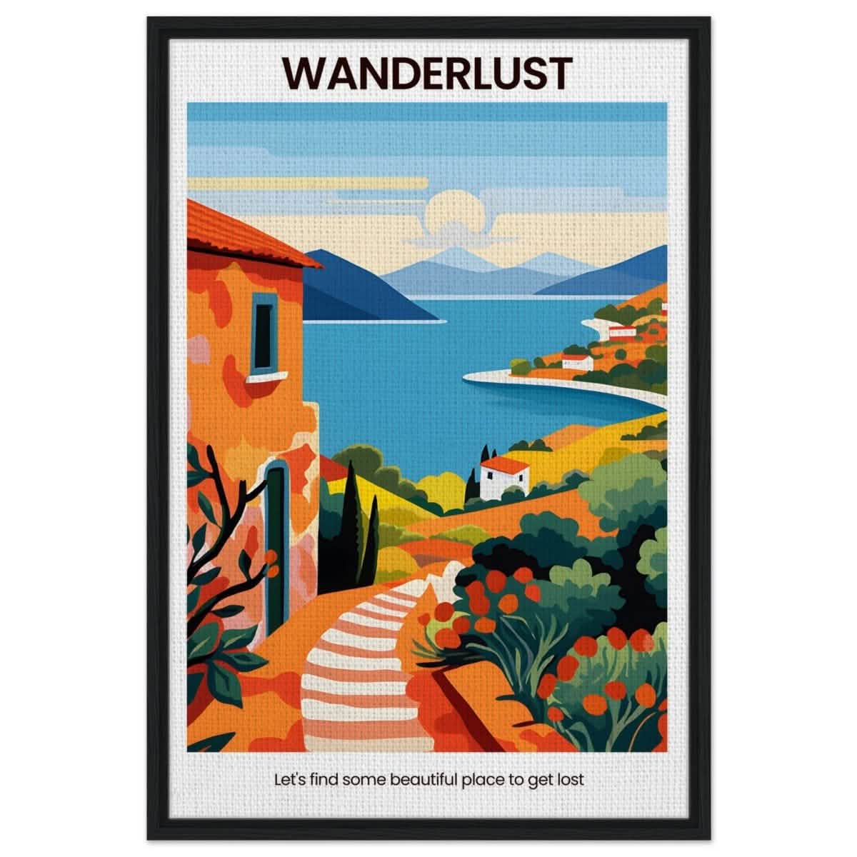 Wanderlust Horizons - Framed Canvas - 60x90 cm / 24x36″ - Black frame