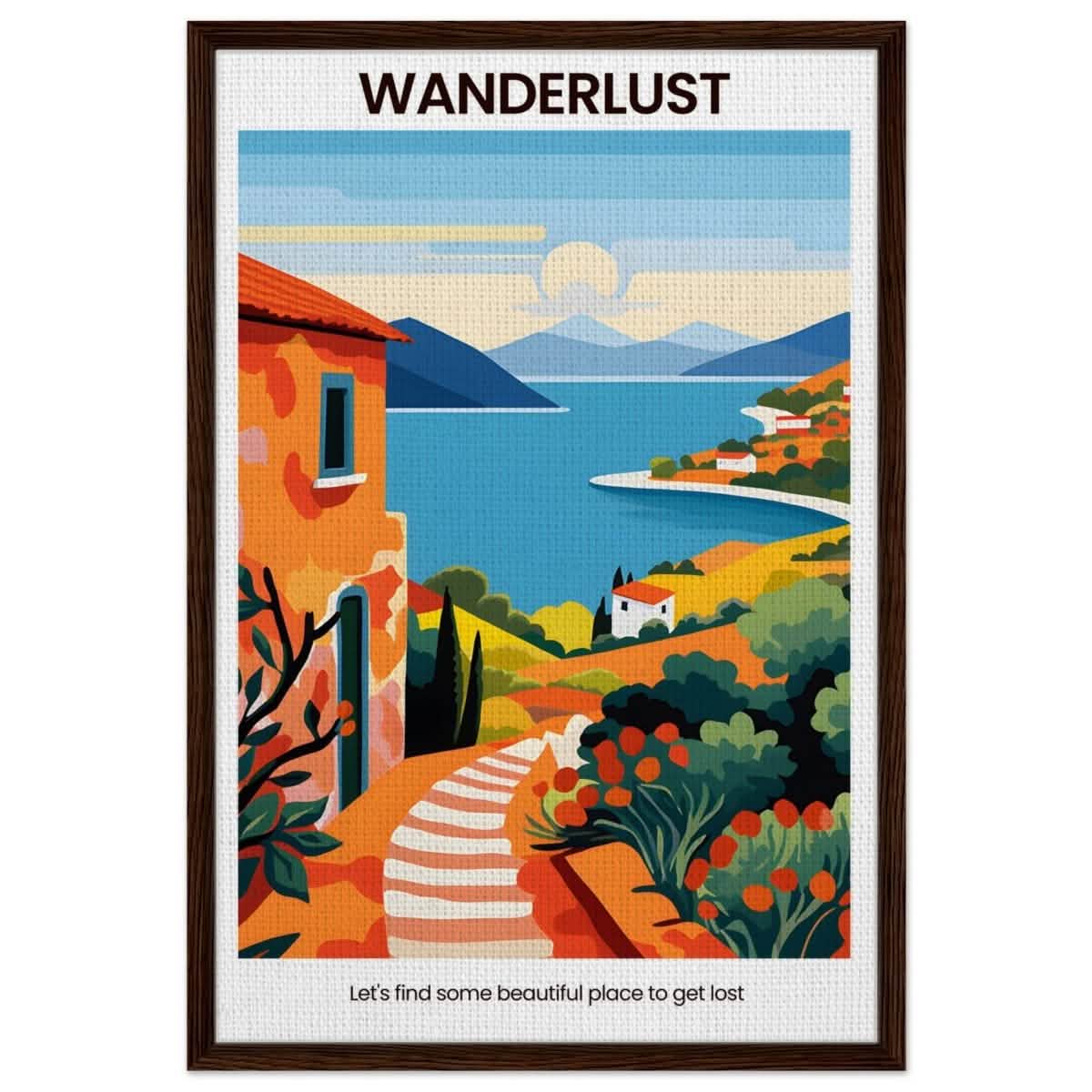 Wanderlust Horizons - Framed Canvas - 60x90 cm / 24x36″ - Dark wood frame