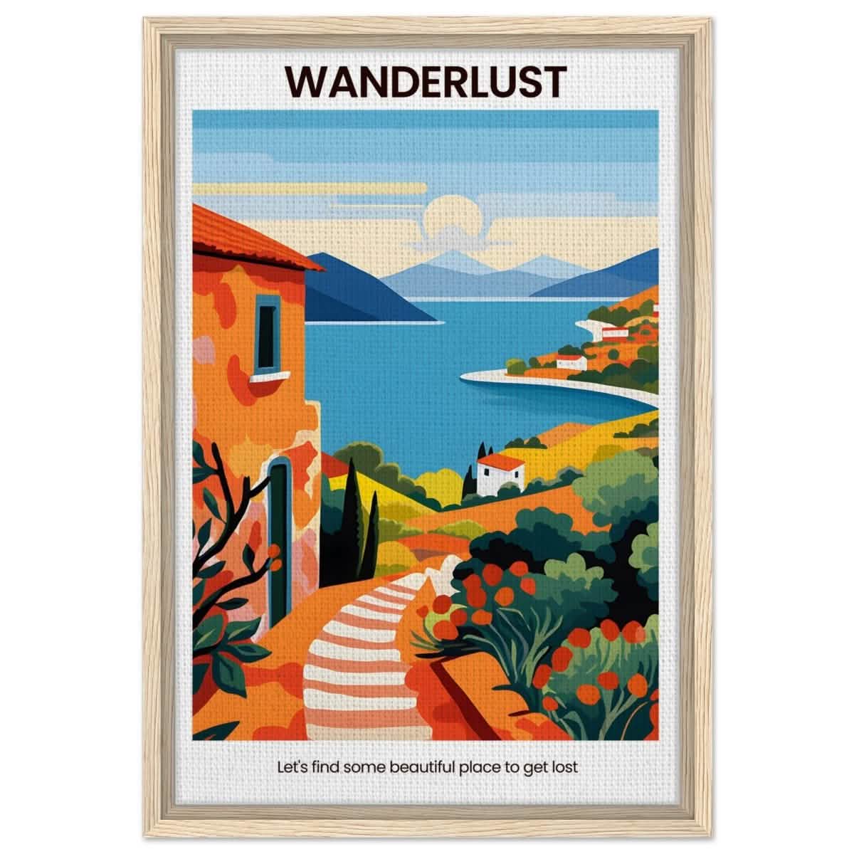 Wanderlust Horizons - Framed Canvas - 40x60 cm / 16x24″ - Wood frame