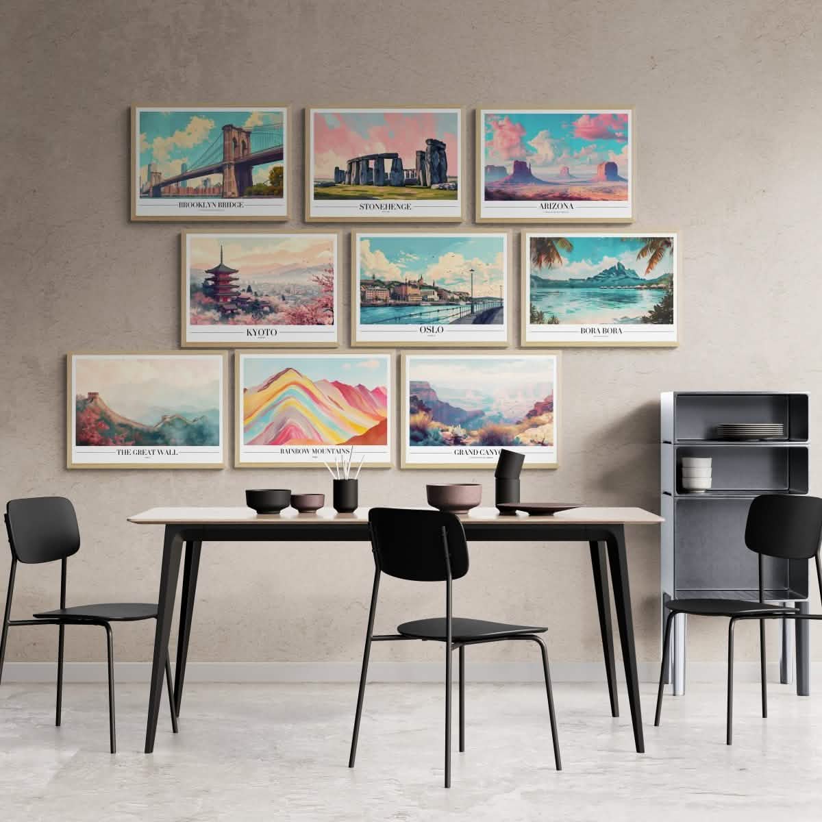 Wanderlust Wall: 9 - City Travel Art Collection - Canvas - 30X45 CM / 12X18″ -