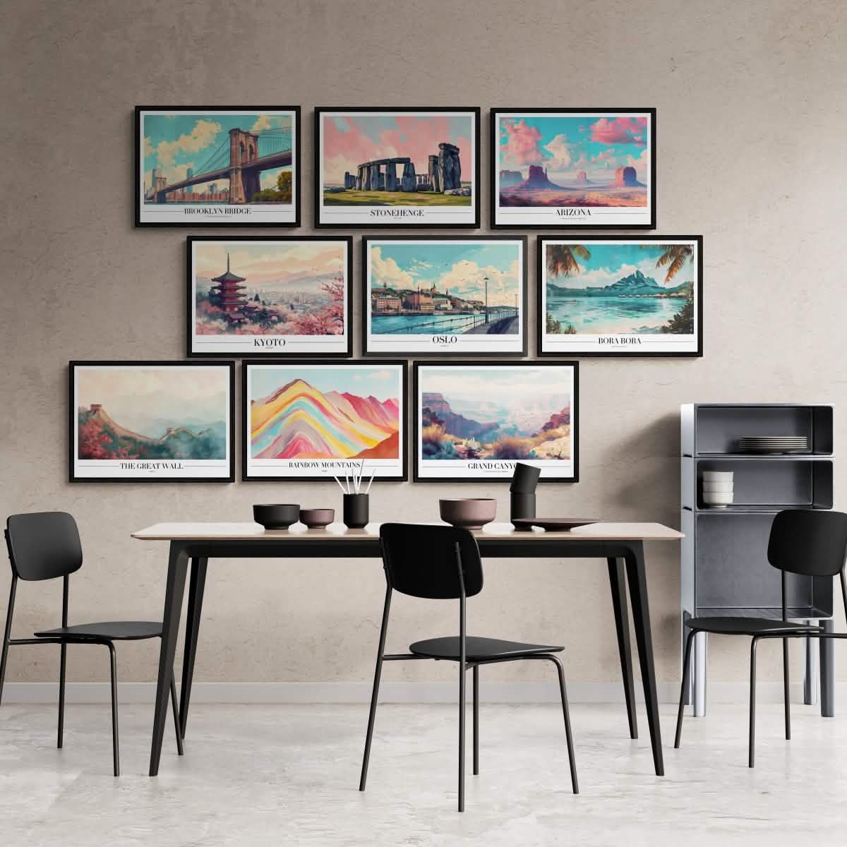 Wanderlust Wall: 9 - City Travel Art Collection - Canvas - 40X60 CM / 16X24″ -