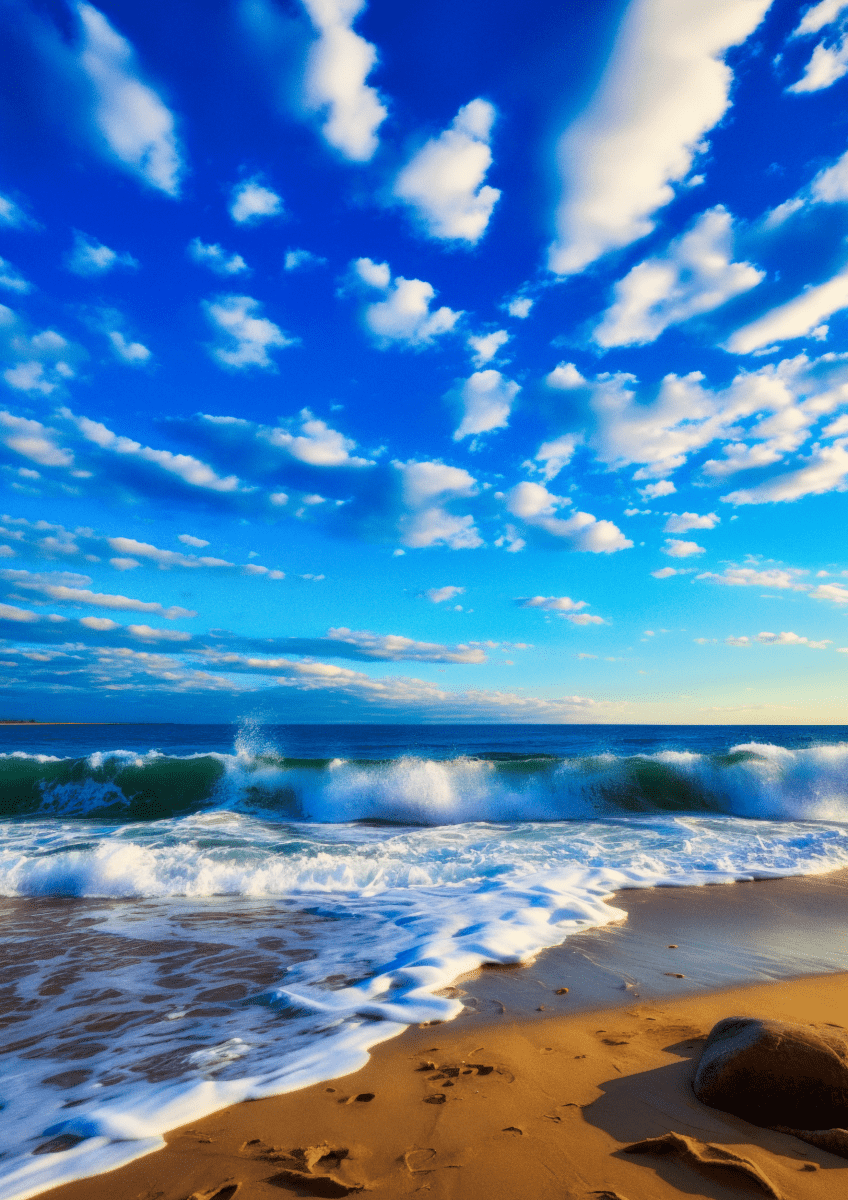 Waves of Serenity and Sky V02 | Travel Collection wall art print | Beaches and Sea - Acrylic Print - 30x45 cm / 12x18″ -