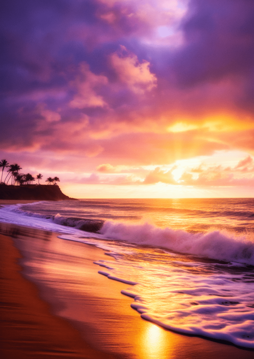 Waves of Serenity and Sky V04 | Travel Collection wall art print | Beaches and Sea - Acrylic Print - 30x45 cm / 12x18″ -