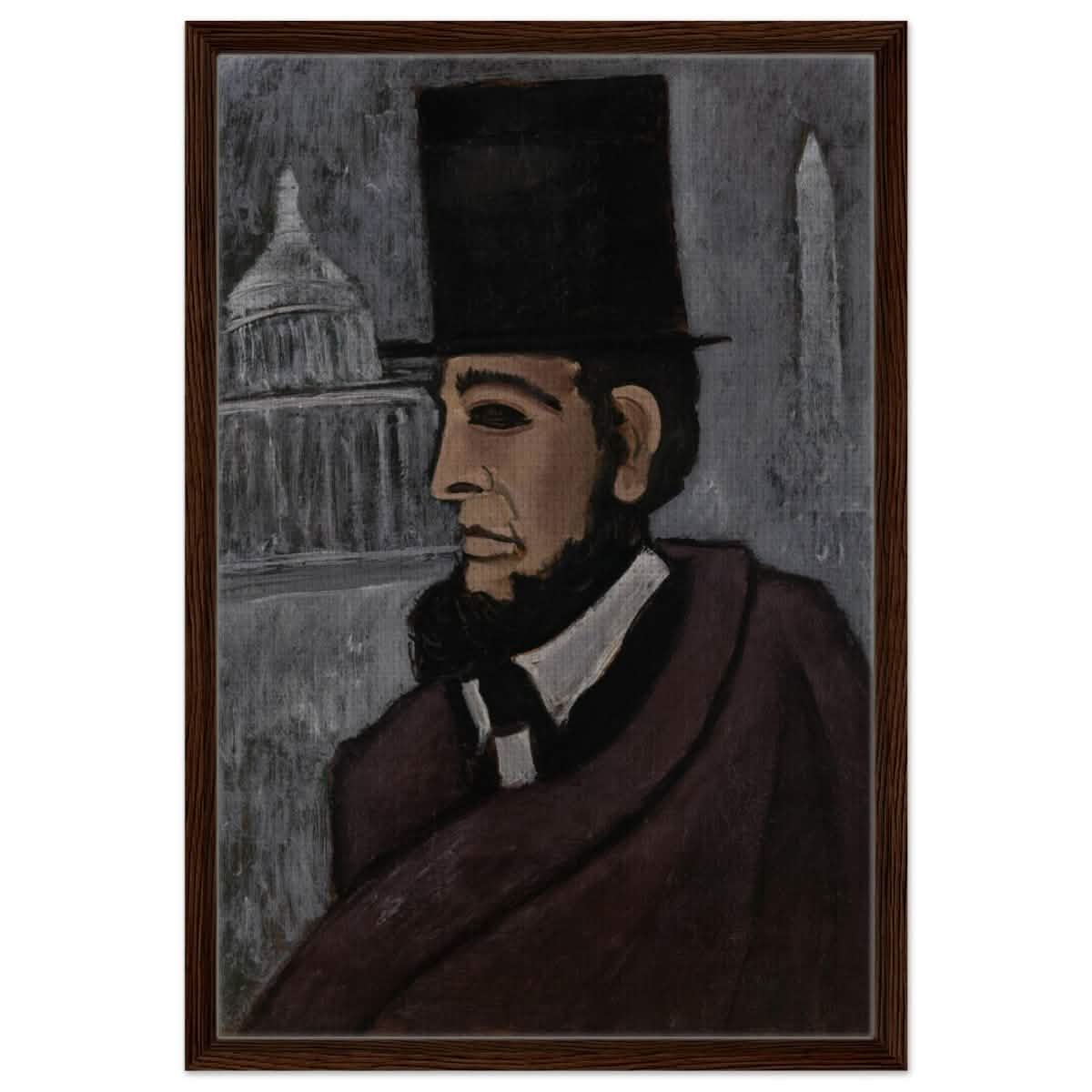 Weary of the Truth (1940) Marsden Hartley | wall art print - 50x75 cm / 20x30″ - Framed Canvas - Dark wood frame